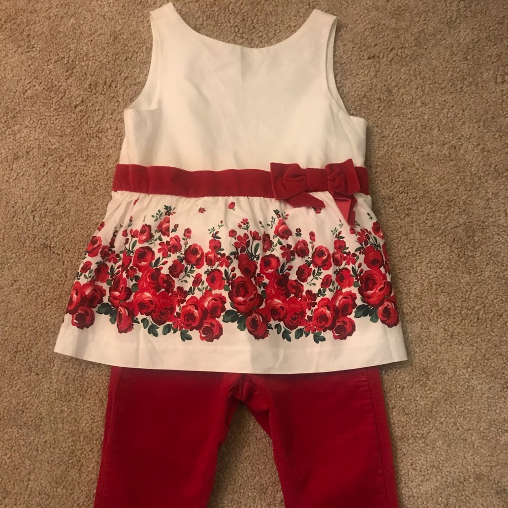 Janie and Jack Roses are Red Outfit